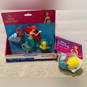 Disney Water Toys Princess Ariel Dive 'N Surprise Toy & Water Squirties NIP